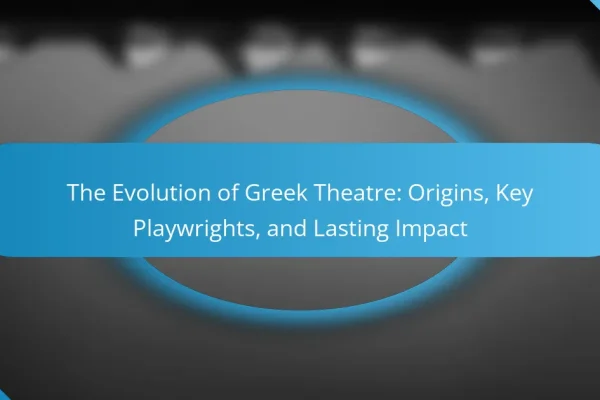 The Evolution of Greek Theatre: Origins, Key Playwrights, and Lasting Impact