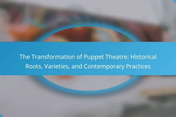 The Transformation of Puppet Theatre: Historical Roots, Varieties, and Contemporary Practices