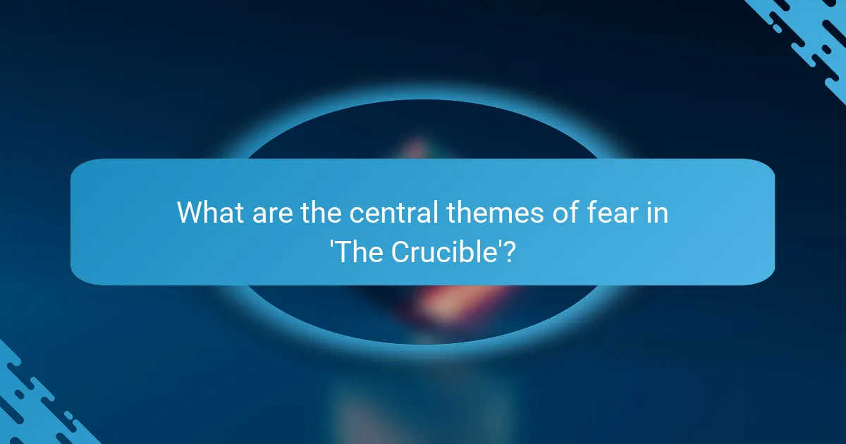 What are the central themes of fear in 'The Crucible'?