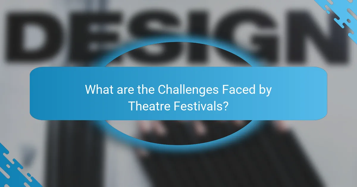 What are the Challenges Faced by Theatre Festivals?