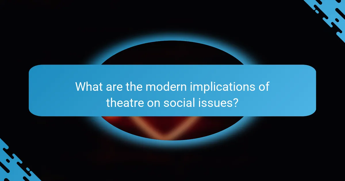 What are the modern implications of theatre on social issues?