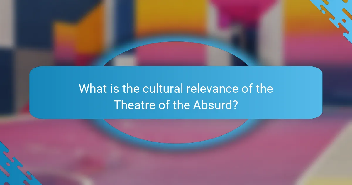 What is the cultural relevance of the Theatre of the Absurd?
